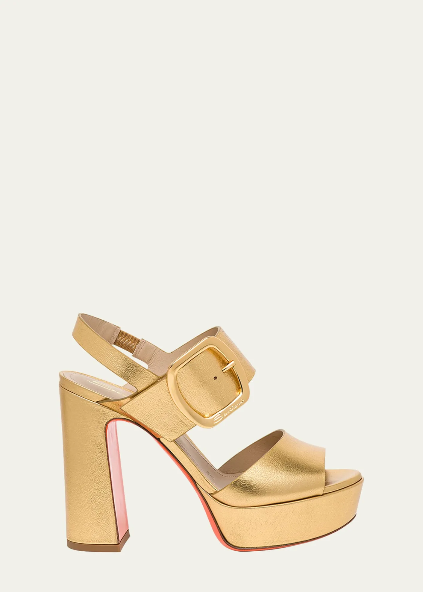 SantoniBruxel Metallic Buckle Platform Sandals