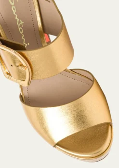 SantoniBruxel Metallic Buckle Platform Sandals