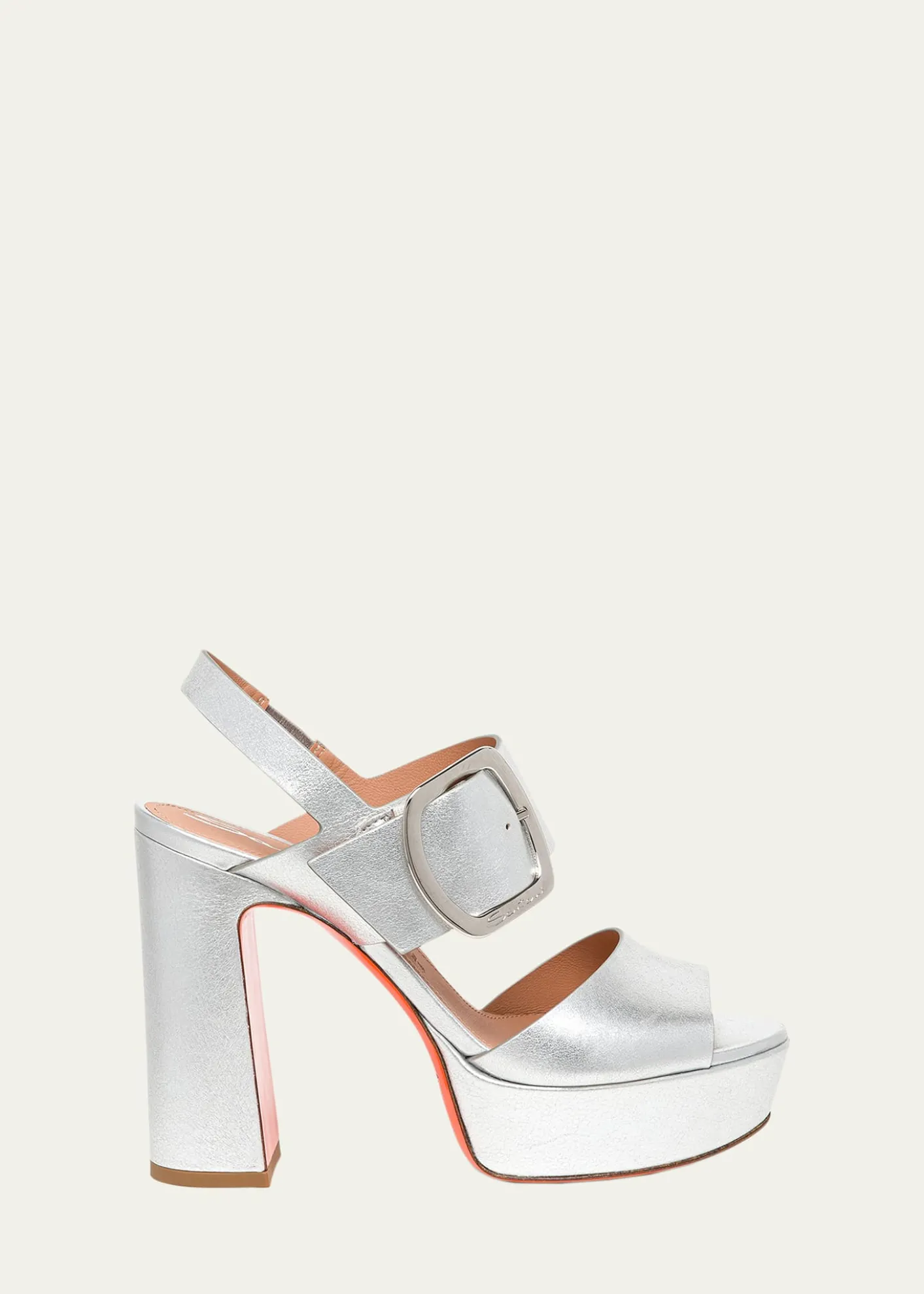 SantoniBruxel Metallic Buckle Platform Sandals