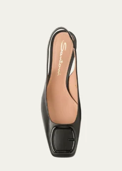 SantoniLemon Buckle Slingback Leather Pumps