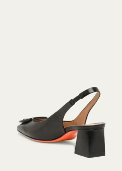 SantoniLemon Buckle Slingback Leather Pumps