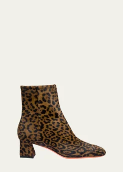 SantoniMarta Leopard Block Heel Booties