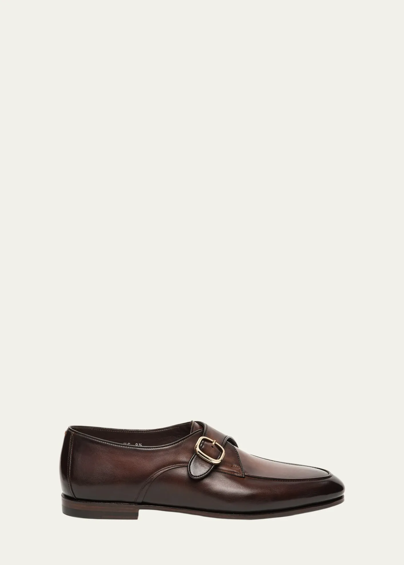 SantoniMen's Carlo Burnished Leather Single-Monk Strap Loafers