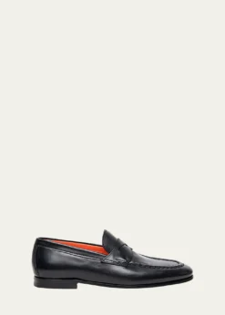 SantoniMen's Door Leather Penny Loafers