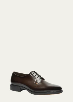 SantoniMen's Easy Collection Leather Rubber-Sole Derby Shoes