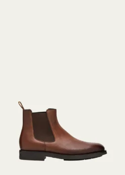 SantoniMen's Enver Casual Leather Chelsea Boots