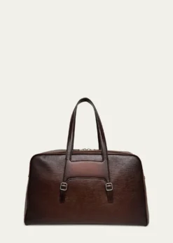 SantoniMen's Leather Weekender Duffel Bag