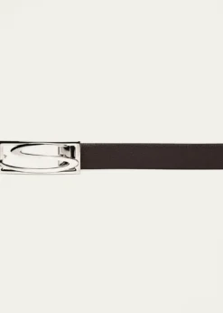 SantoniMen's Rectangle S-Buckle Reversible Leather Belt