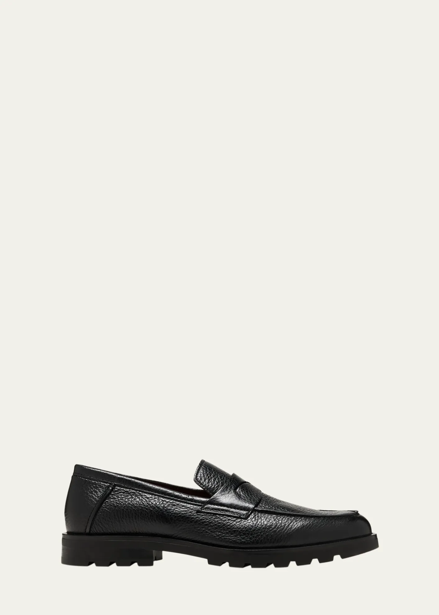 SantoniMen's Rock Deerskin Lug-Sole Penny Loafers