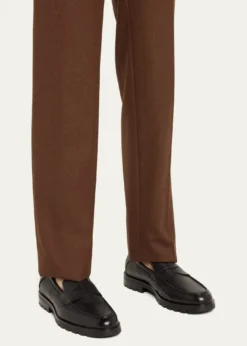 SantoniMen's Rock Deerskin Lug-Sole Penny Loafers