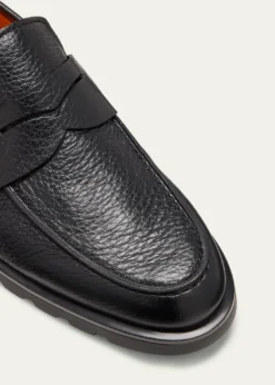 SantoniMen's Rock Deerskin Lug-Sole Penny Loafers