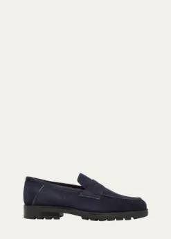 SantoniMen's Rock Suede Lug Sole Penny Loafers