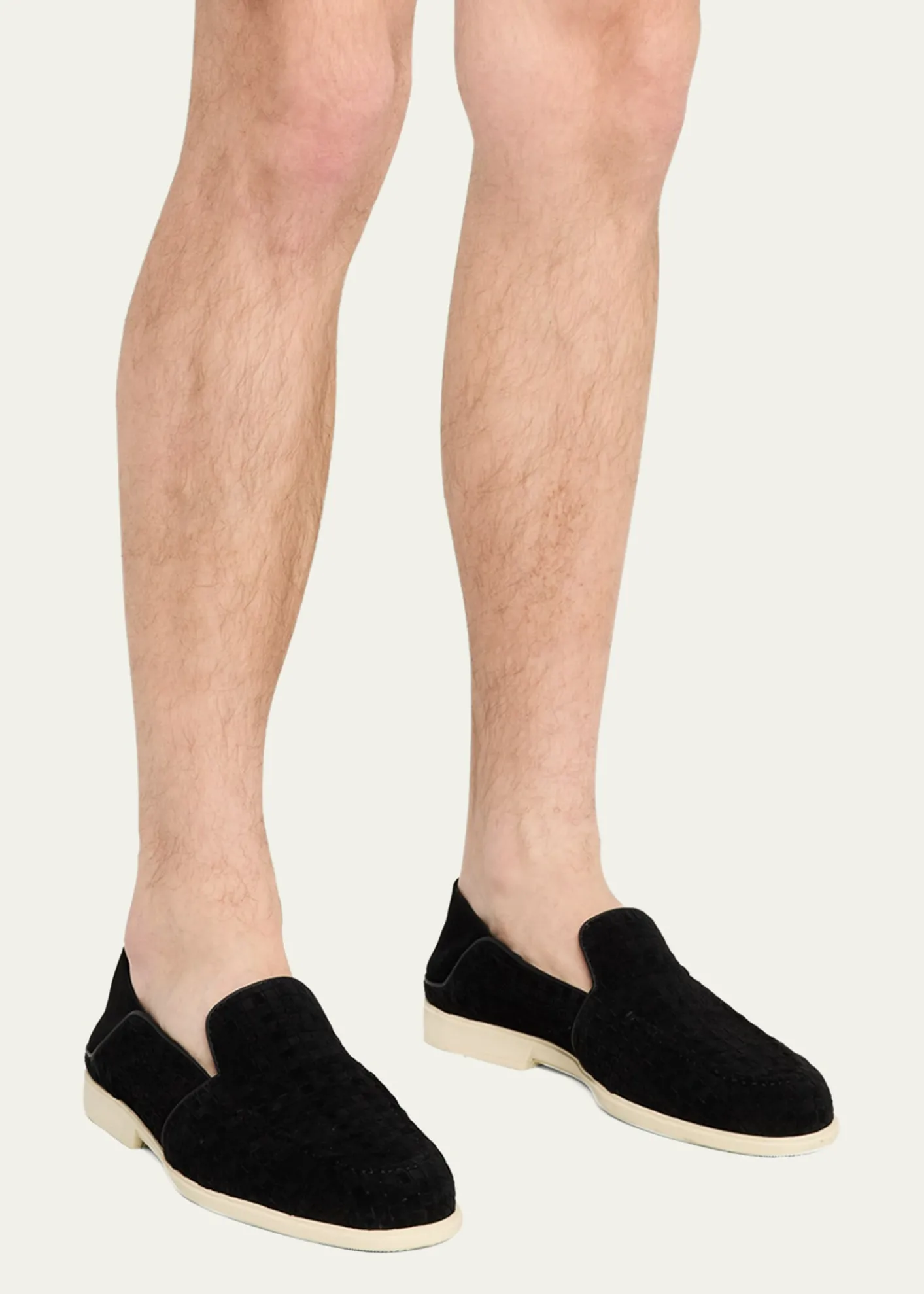 SantoniMen's Theo Woven Suede Loafers