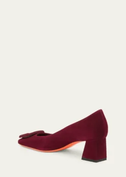 Santoni50mm Hasmig Suede Buckle Pumps