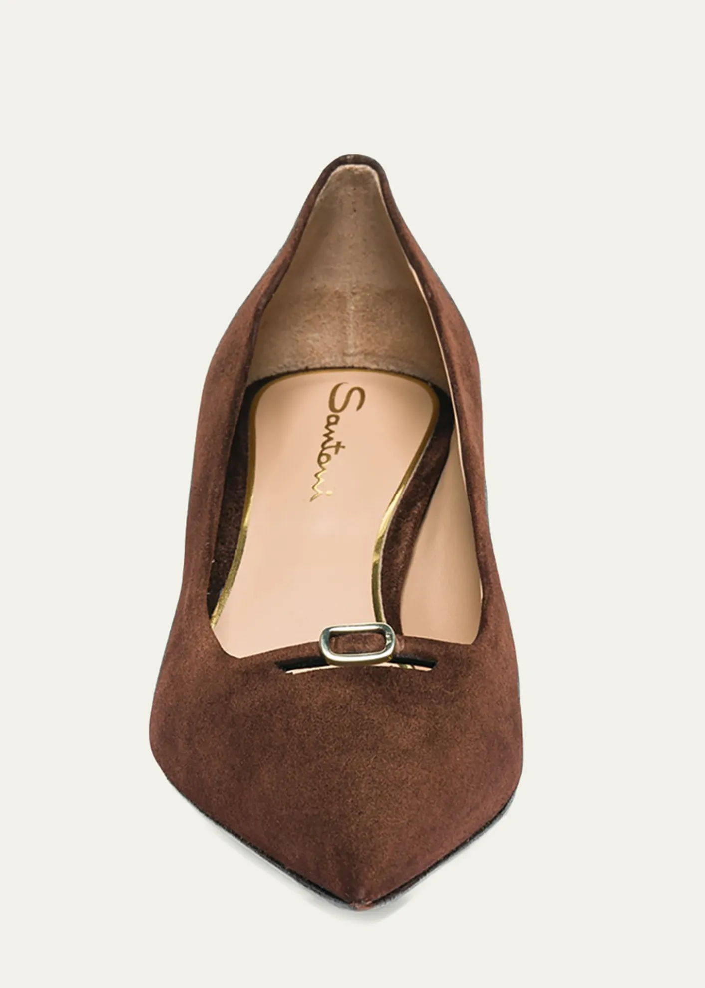 Santoni55mm Sabine Suede Buckle Pumps