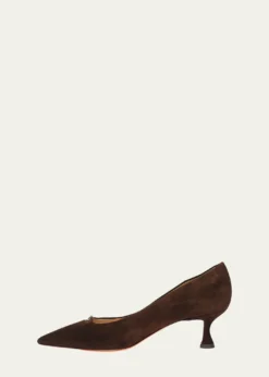 Santoni55mm Sabine Suede Buckle Pumps