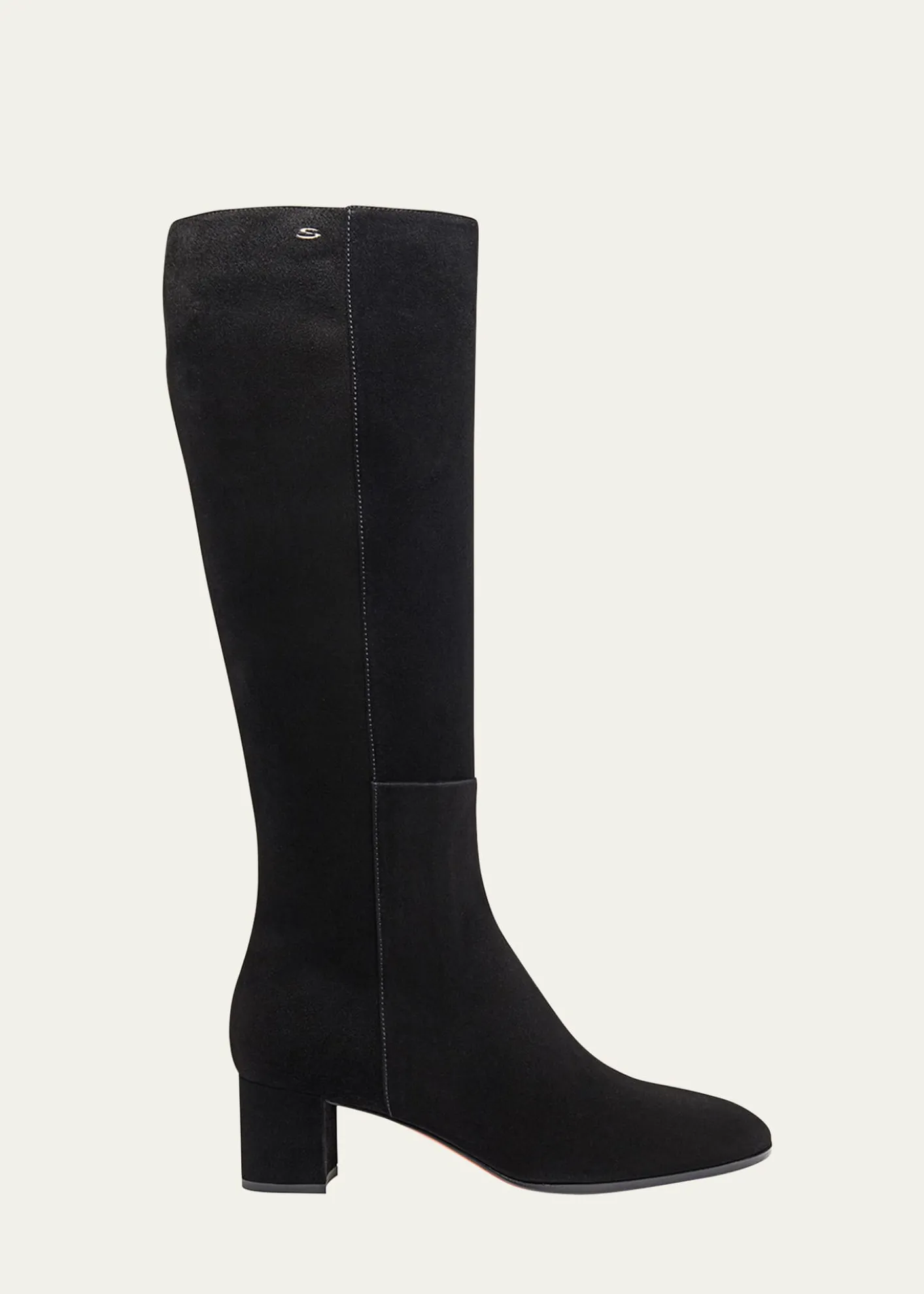 SantoniSuede Block-Heel Knee Boots