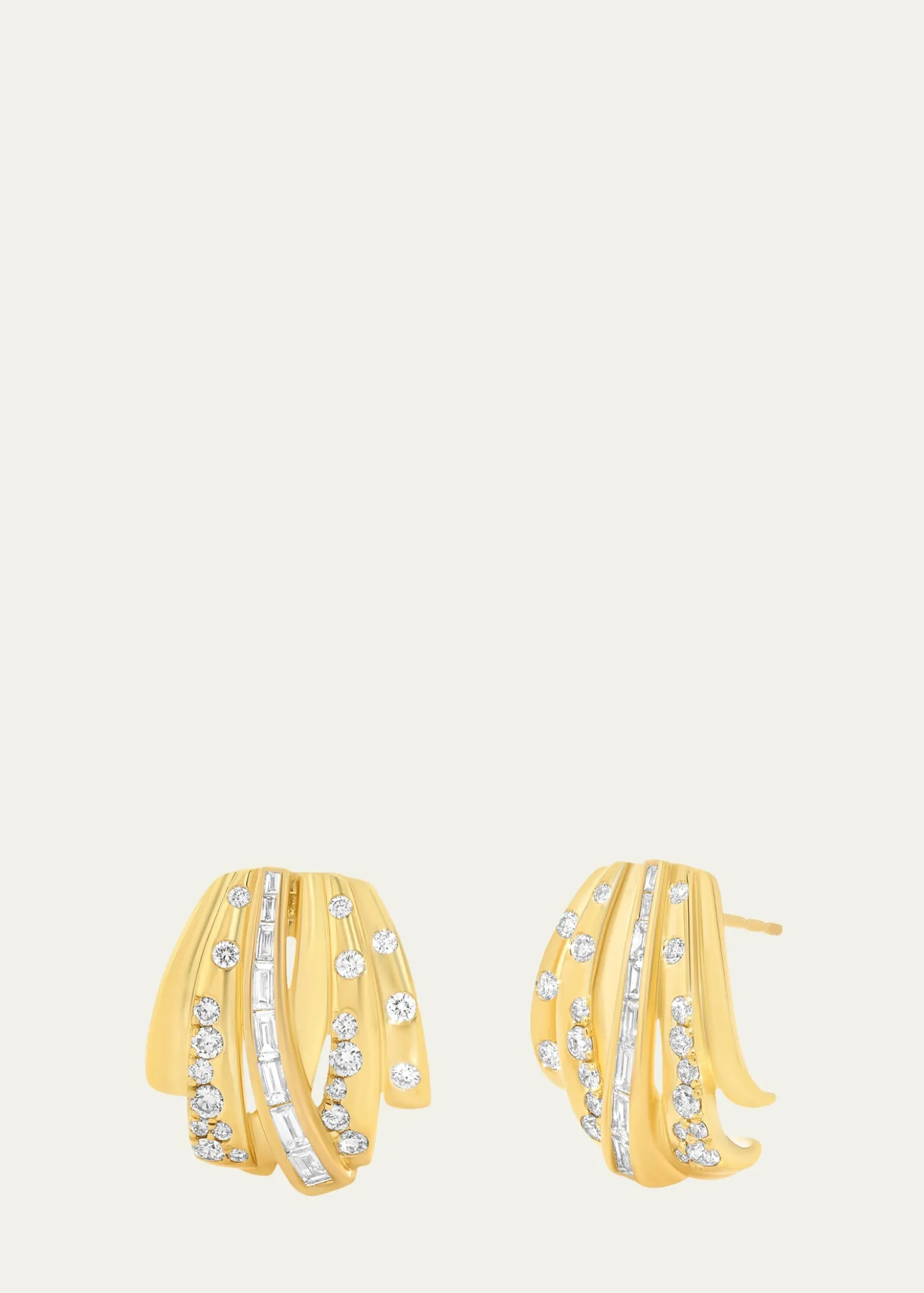 Sara WeinstockPapua 18K Gold Diamond Crossover Earrings