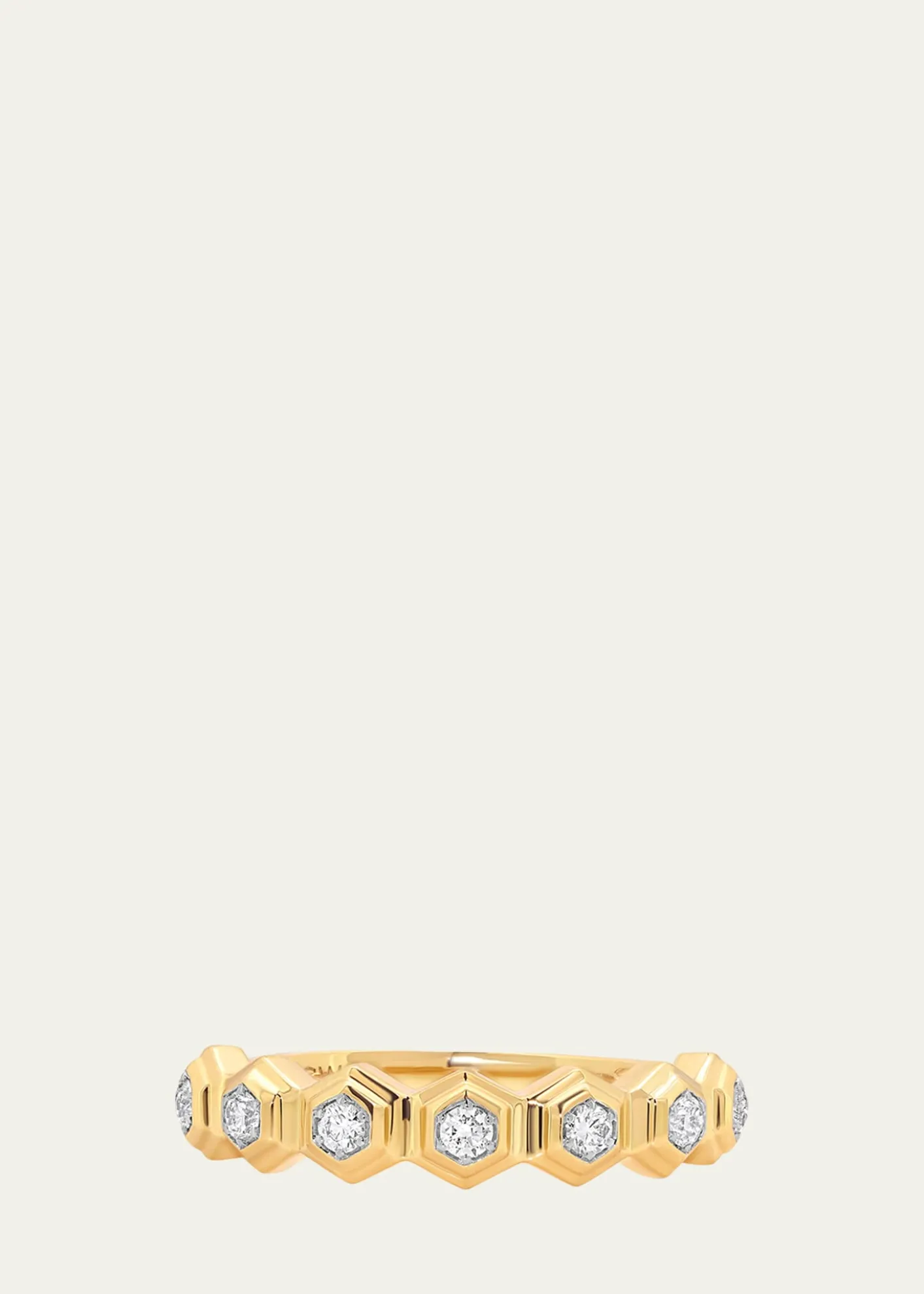Sara WeinstockHoney Comb 18K Gold & Diamond Hexagon Band Ring