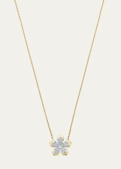 Sara Weinstock18K Two-Tone Gold Lierre Pear Diamond Flower Station Necklace