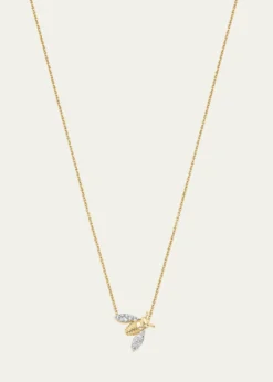 Sara Weinstock18K Two-Tone Gold Queen Bee Diamond Petite Pendant Necklace, 16"L