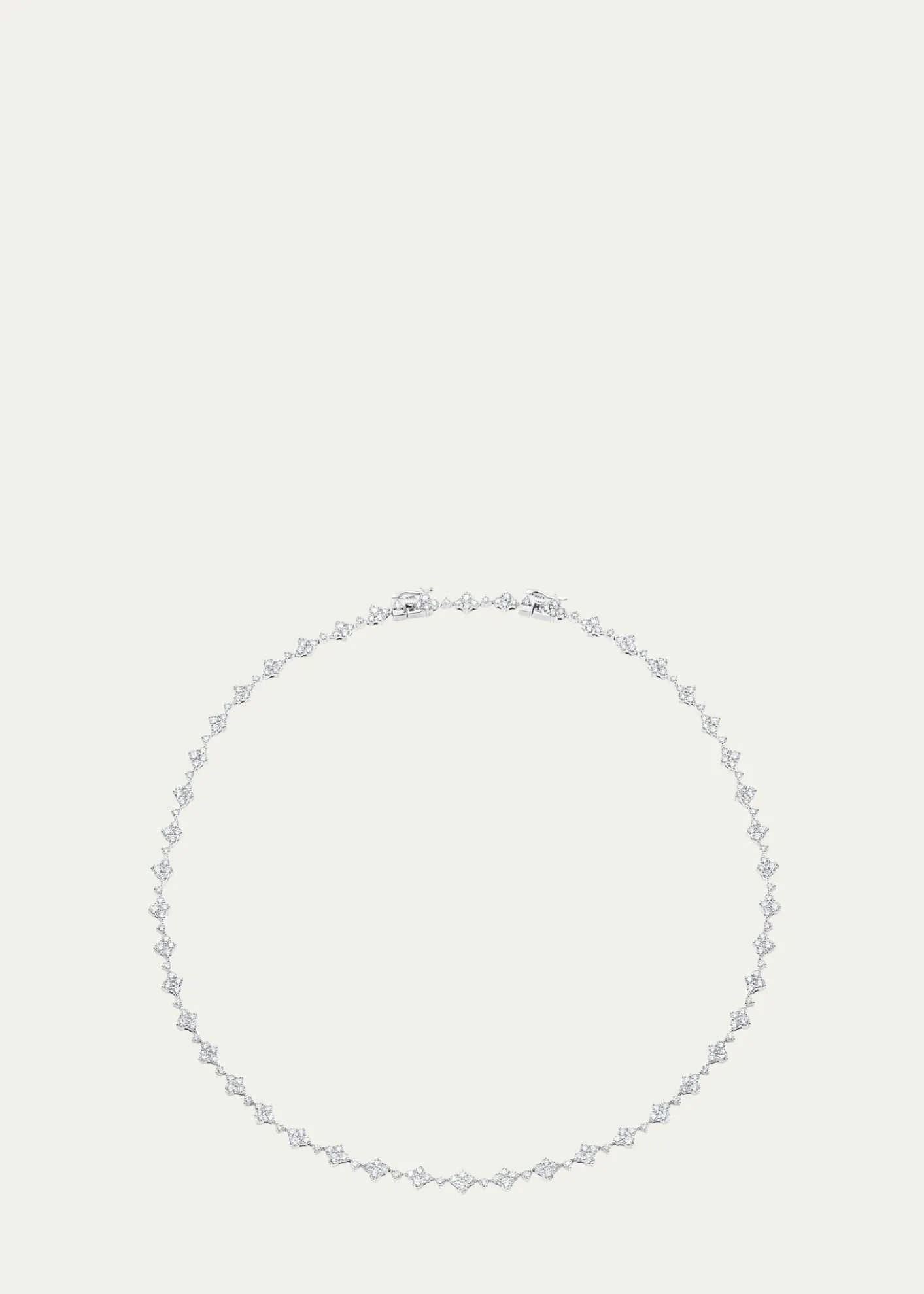 Sara Weinstock18K White Gold Dujour Diamond Four-Cluster Tennis Choker Necklace