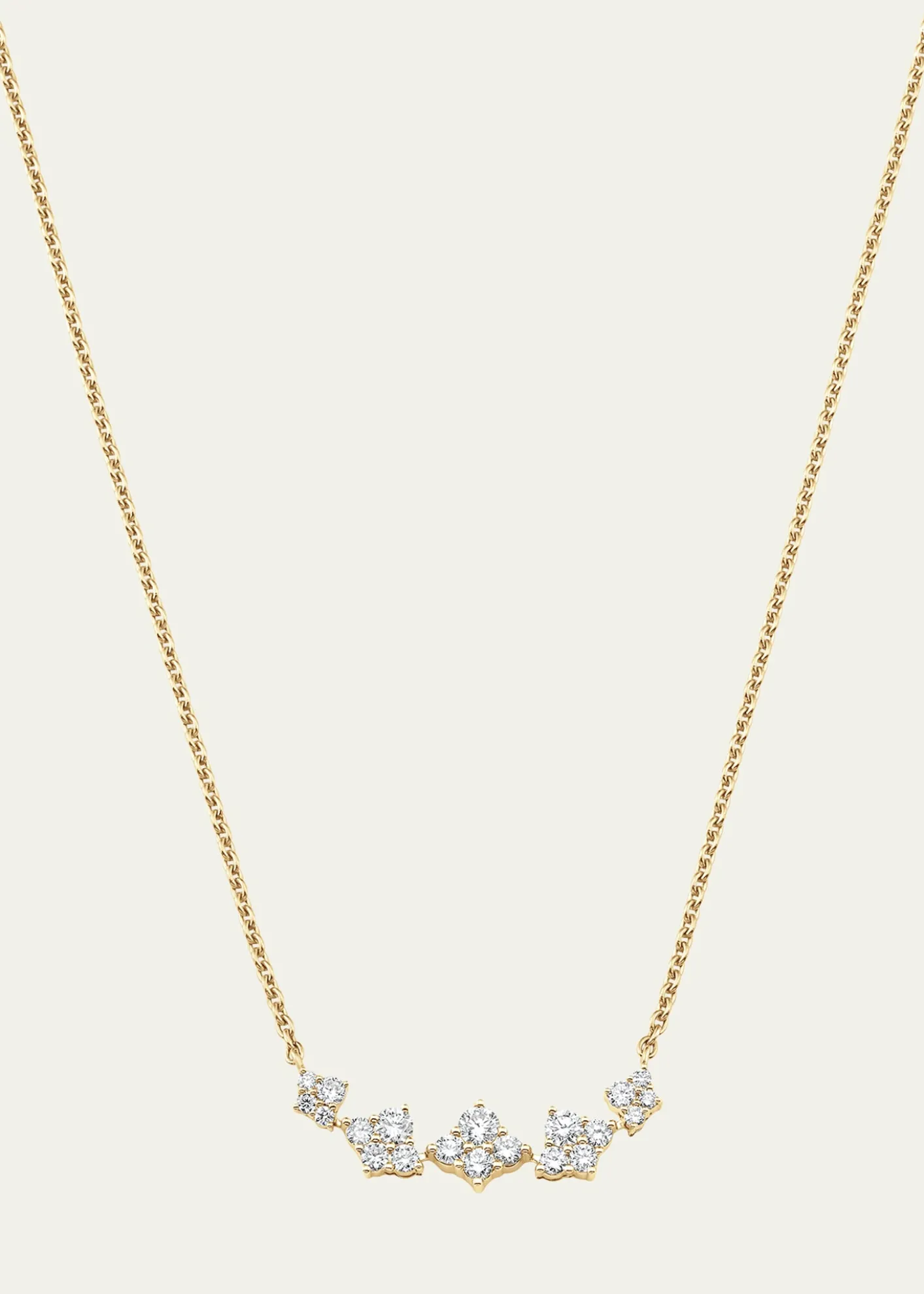 Sara Weinstock18K Yellow Gold Dujour Graduated Diamond Cluster Station Necklace