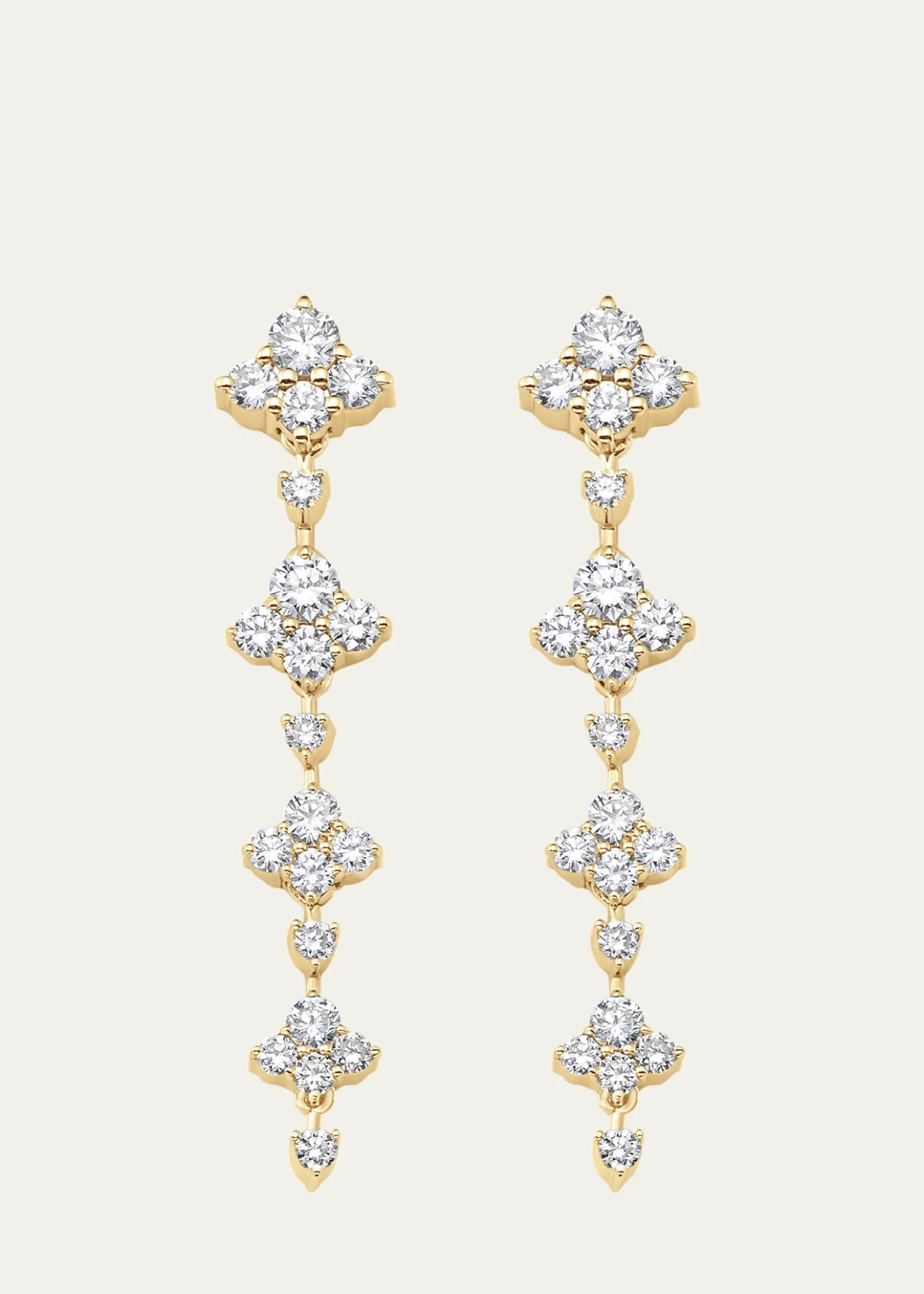 Sara Weinstock18K Yellow Gold Dujour Four Diamond Dangle Earrings