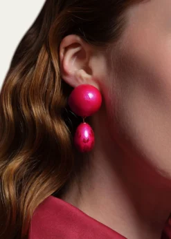 Saule LabelCalista Earrings in Rosso Divine