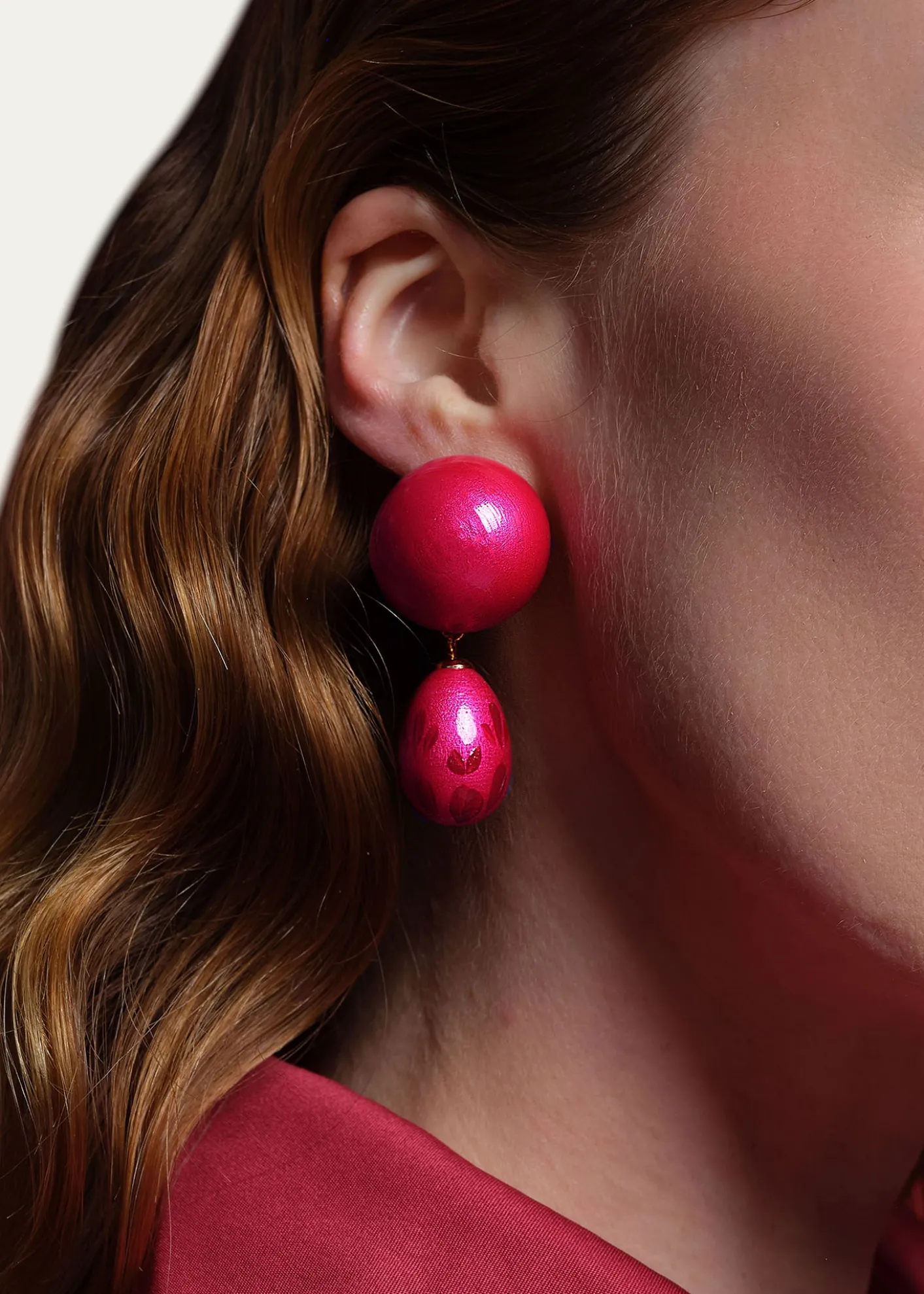 Saule LabelCalista Earrings in Rosso Divine