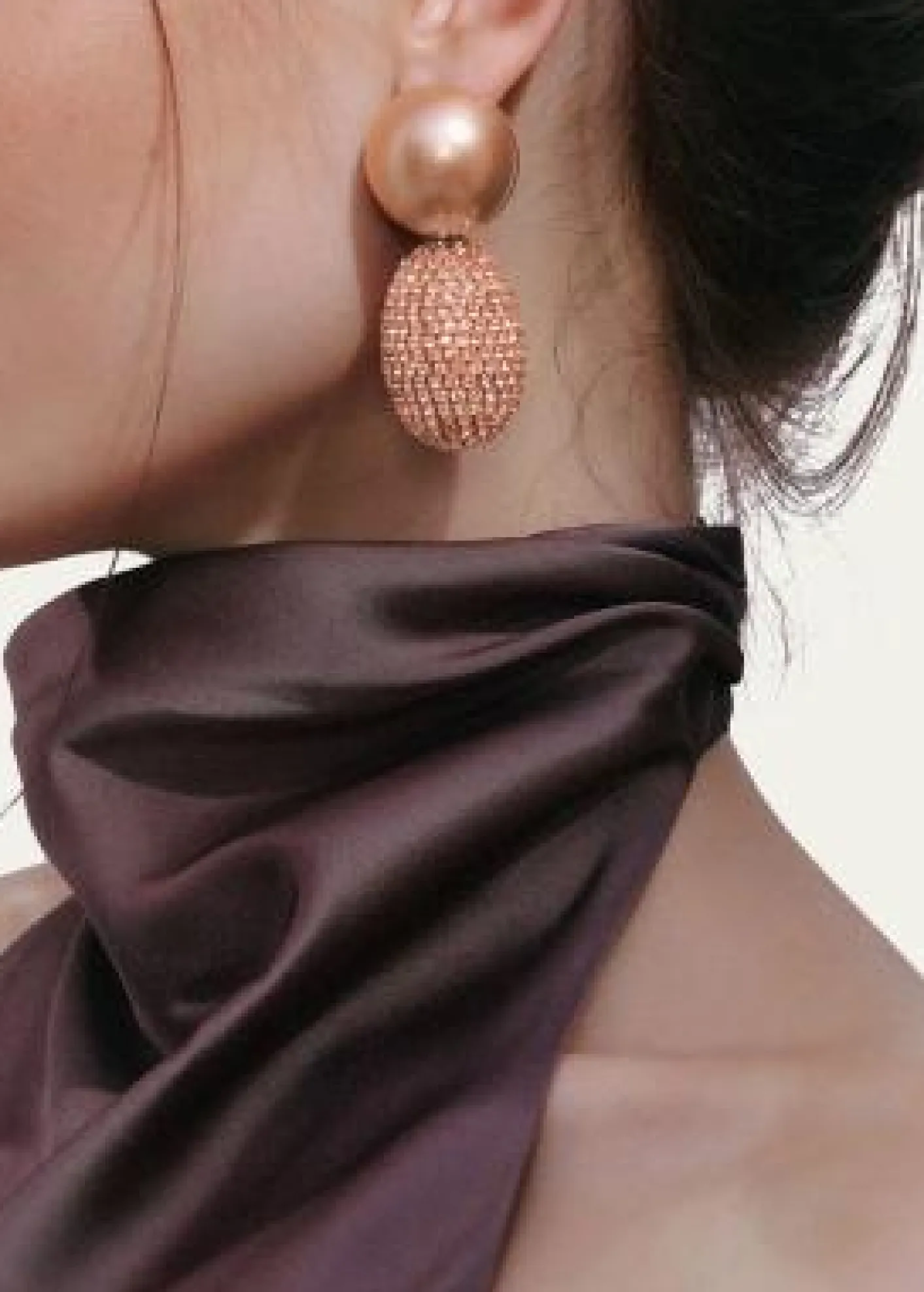 Saule LabelSelena Clip-On Earrings in Peach Sorbet