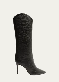 SchutzMaryana Snake-Print Leather Knee Boots