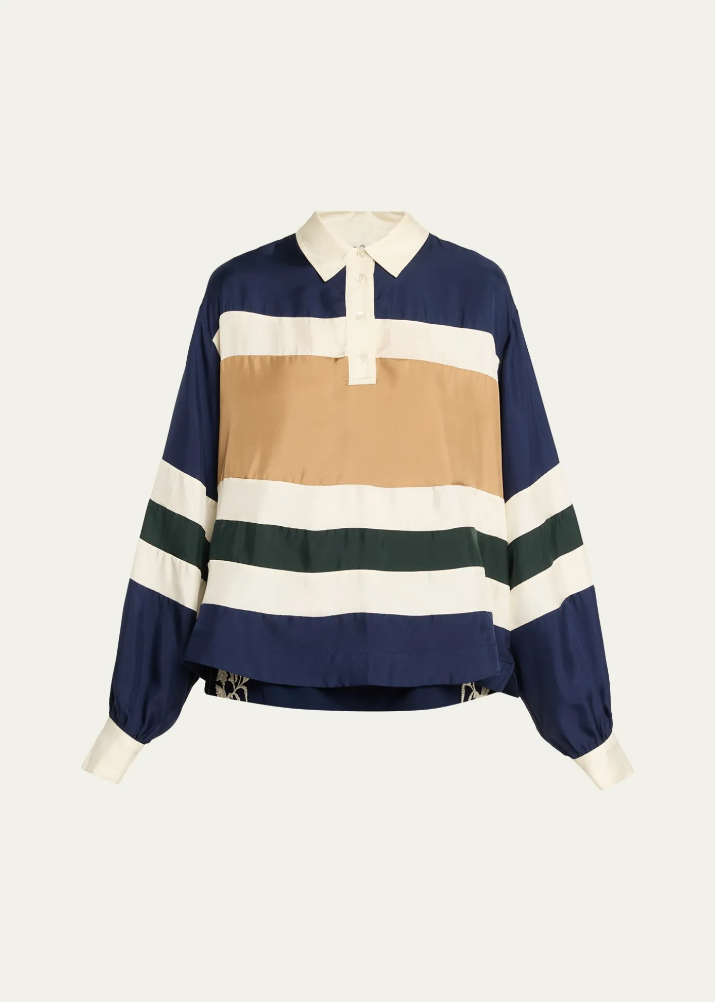 SeaJuliet Stripe Long-Sleeve Polo