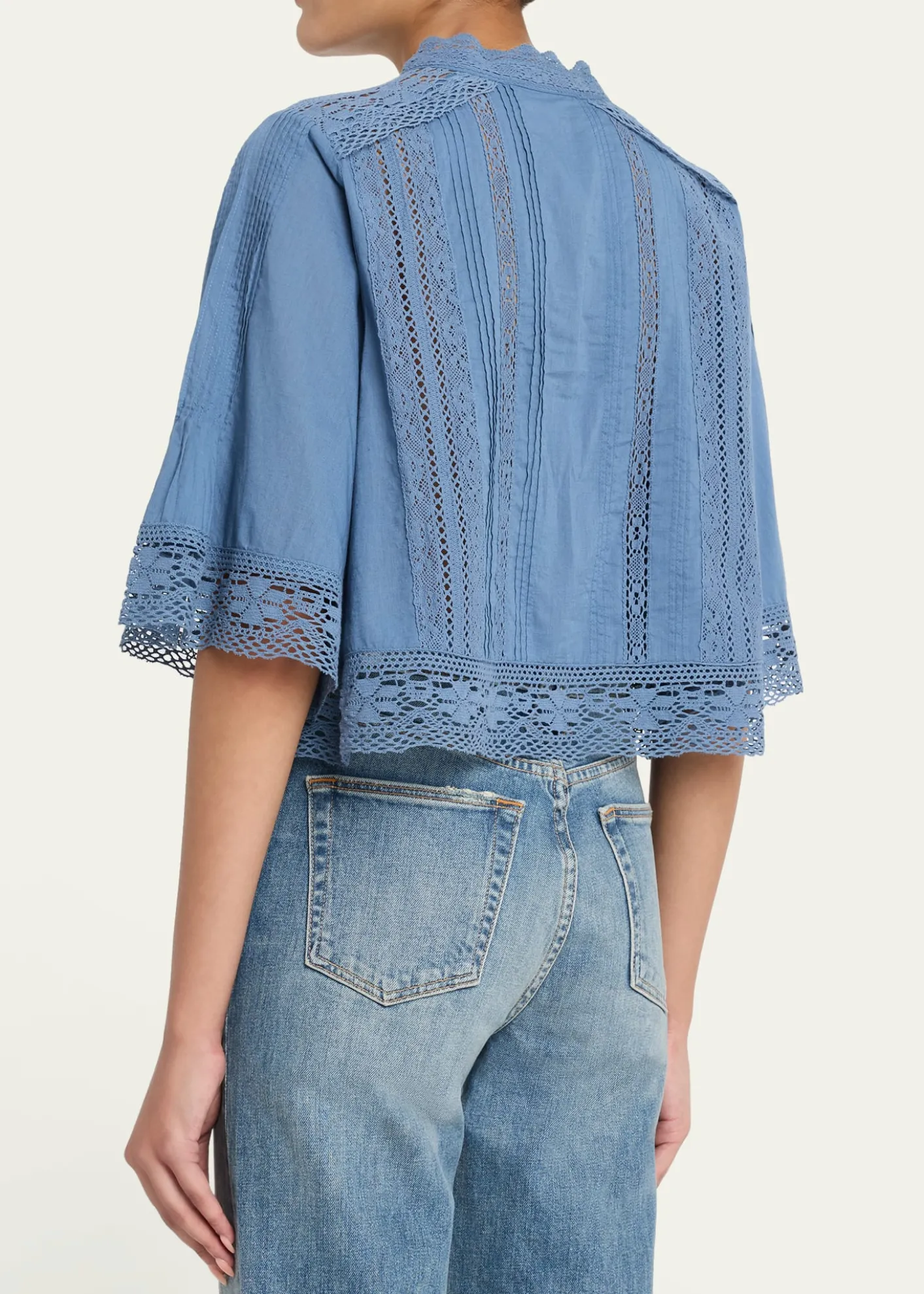 SeaPippa Embroidered Short-Sleeve Blouse
