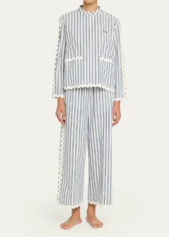 SeaRicha Stripe Long-Sleeve Cotton Top