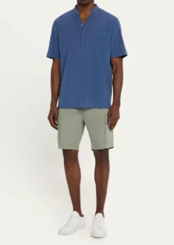 SeaseMen's Fish Tail V-Neck Pocket Polo Shirt