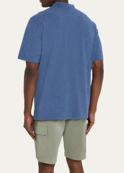 SeaseMen's Fish Tail V-Neck Pocket Polo Shirt