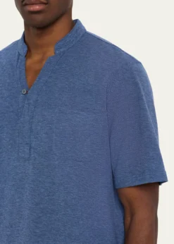 SeaseMen's Fish Tail V-Neck Pocket Polo Shirt