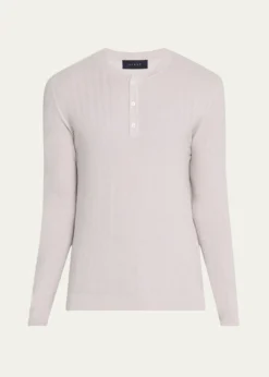 SeaseMen's Herringbone Henley Sweater