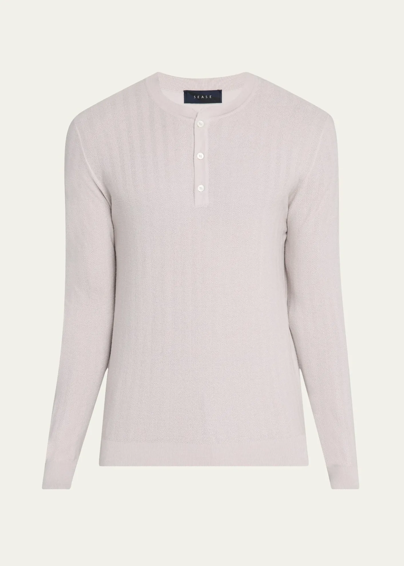 SeaseMen's Herringbone Henley Sweater