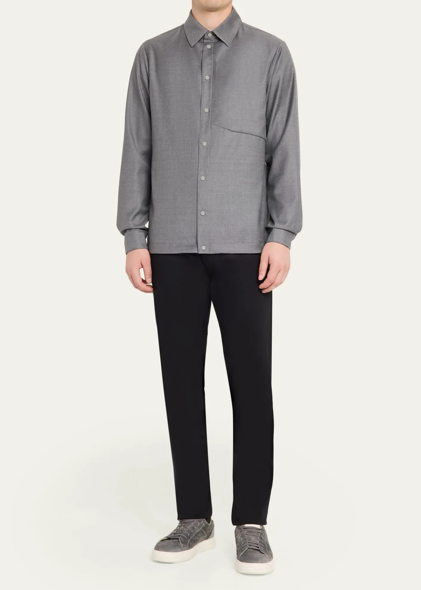 SeaseMen's New Gate Invisible-Zip Snap-Front Shirt