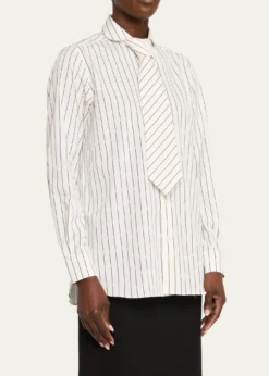 SeblineStriped Neck-Tie Button-Down Shirt