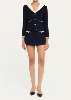 Self-PortraitBoucle Contrast Collar Jacket