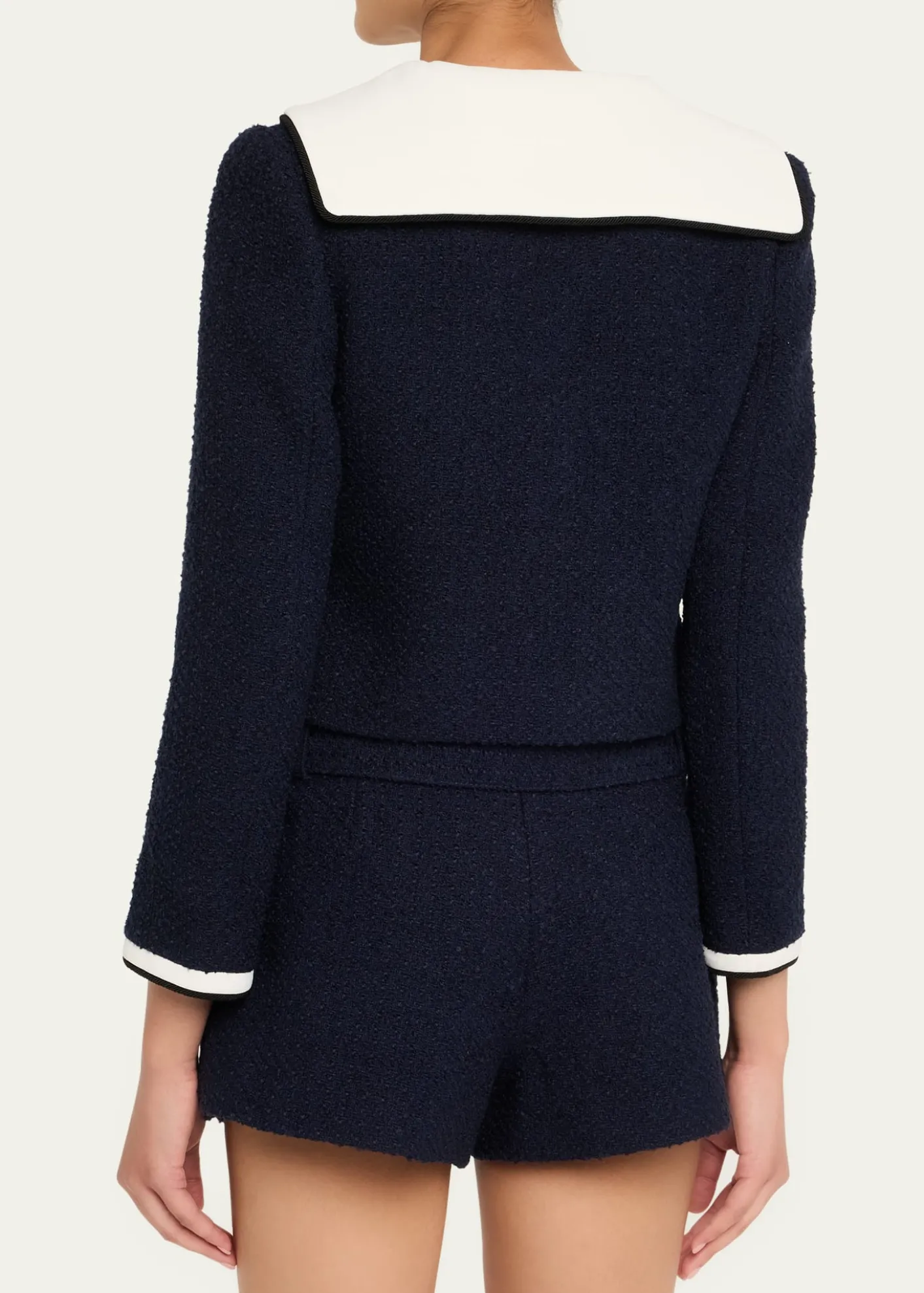 Self-PortraitBoucle Contrast Collar Jacket