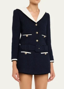 Self-PortraitBoucle Contrast Collar Jacket