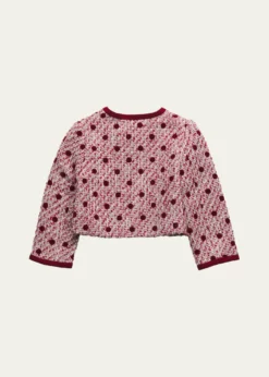 Self-PortraitGirl's Polka-Dot Bouclé Jacket, Size 3-12
