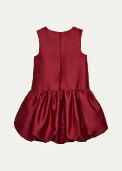 Self-PortraitGirl's Sleeveless Bubble-Hem Taffeta Dress, Size 3-12