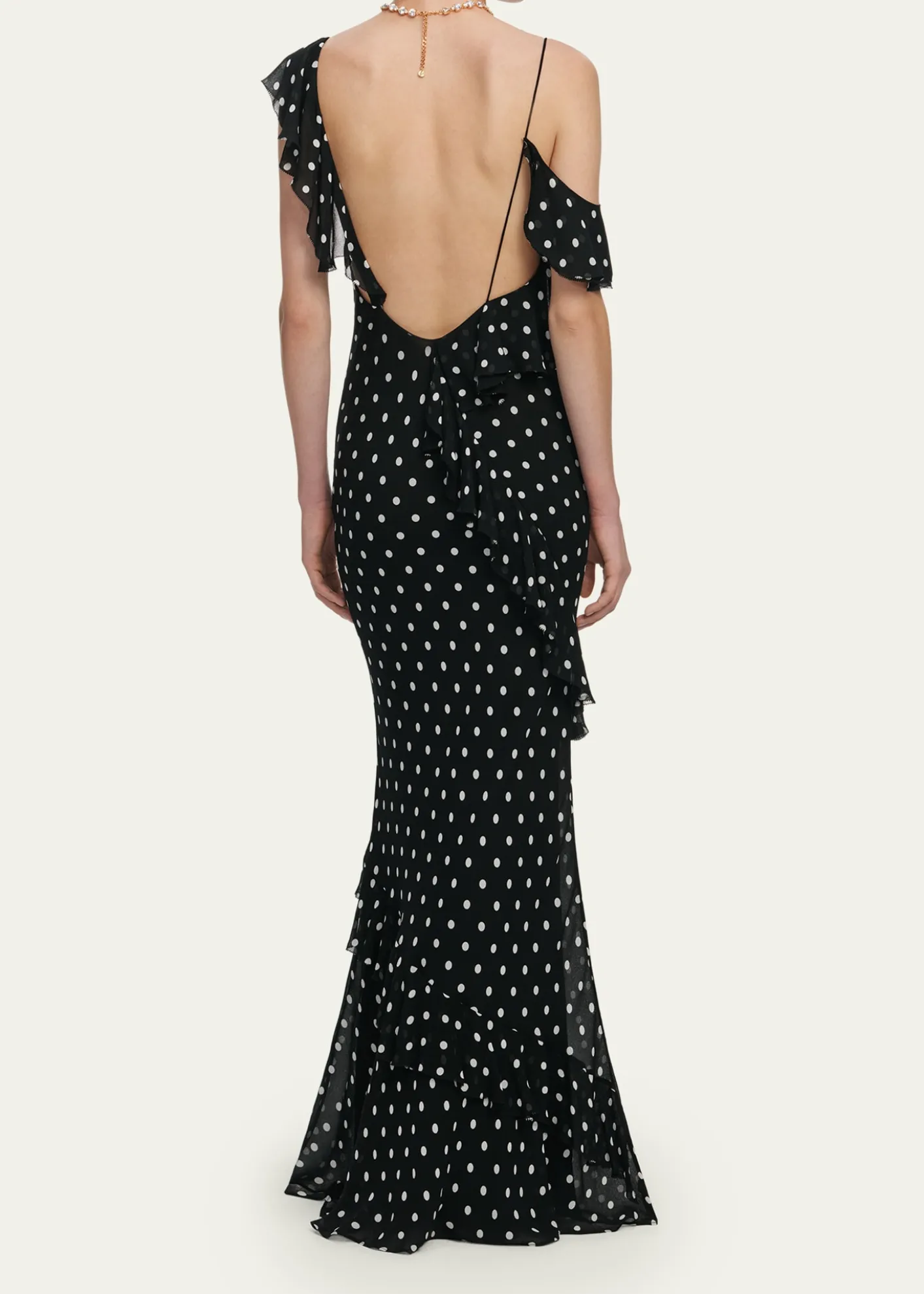 Self-PortraitPolka Dot Georgette Maxi Dress