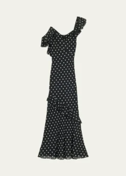 Self-PortraitPolka Dot Georgette Maxi Dress