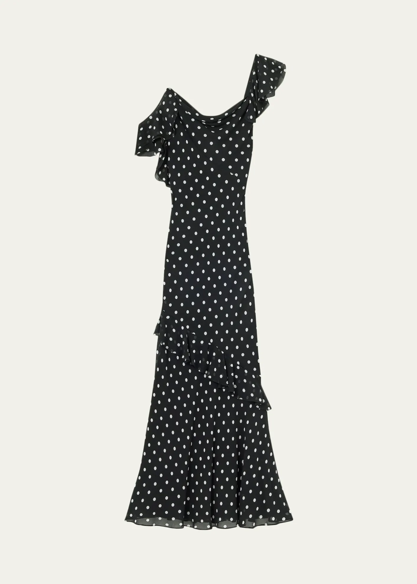 Self-PortraitPolka Dot Georgette Maxi Dress